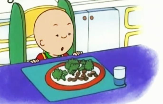 Caillou odia los vegetales