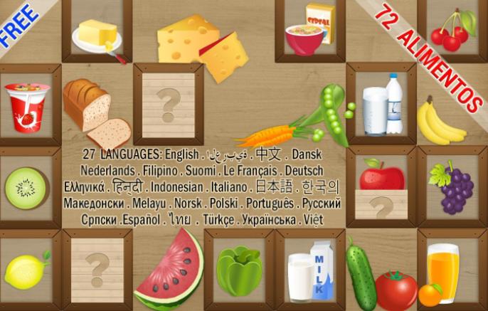 Niño juego de memoria ALIMENTO 1