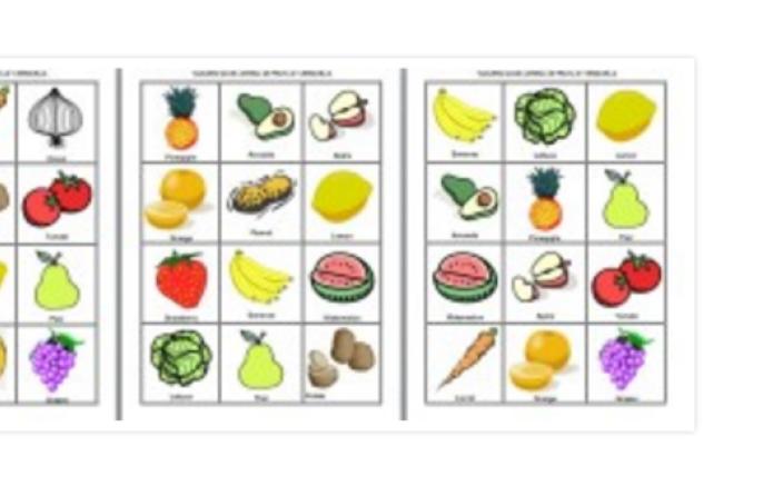 Lotería de frutas y verduras