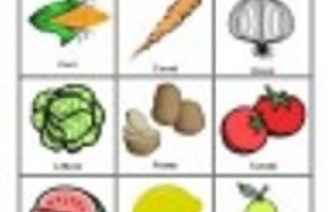 Lotería de frutas y verduras - Ficha1