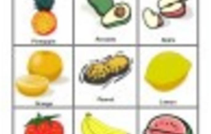 Lotería de frutas y verduras - Ficha2