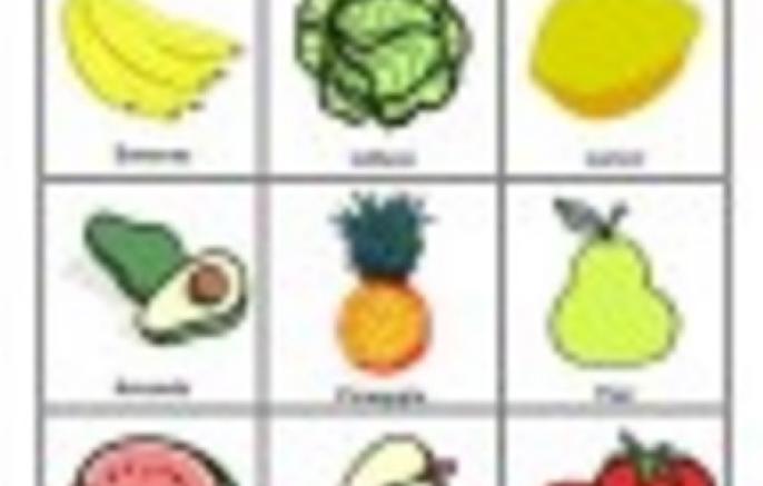 Lotería de frutas y verduras - Ficha3