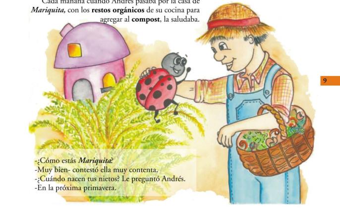 Mariquita en la huerta orgánica